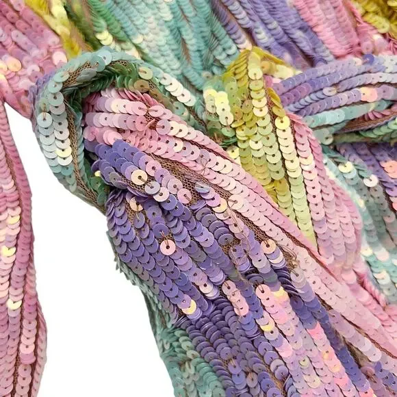 Show Me Your Mumu Wear Me Out Dress in Rainbow Stripe Sequins size Small - Picture 7 of 13